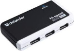 4-портовый мини-разветвитель USB 2.0 Defender Quadro Infix. Предназначен для подключения периферийны